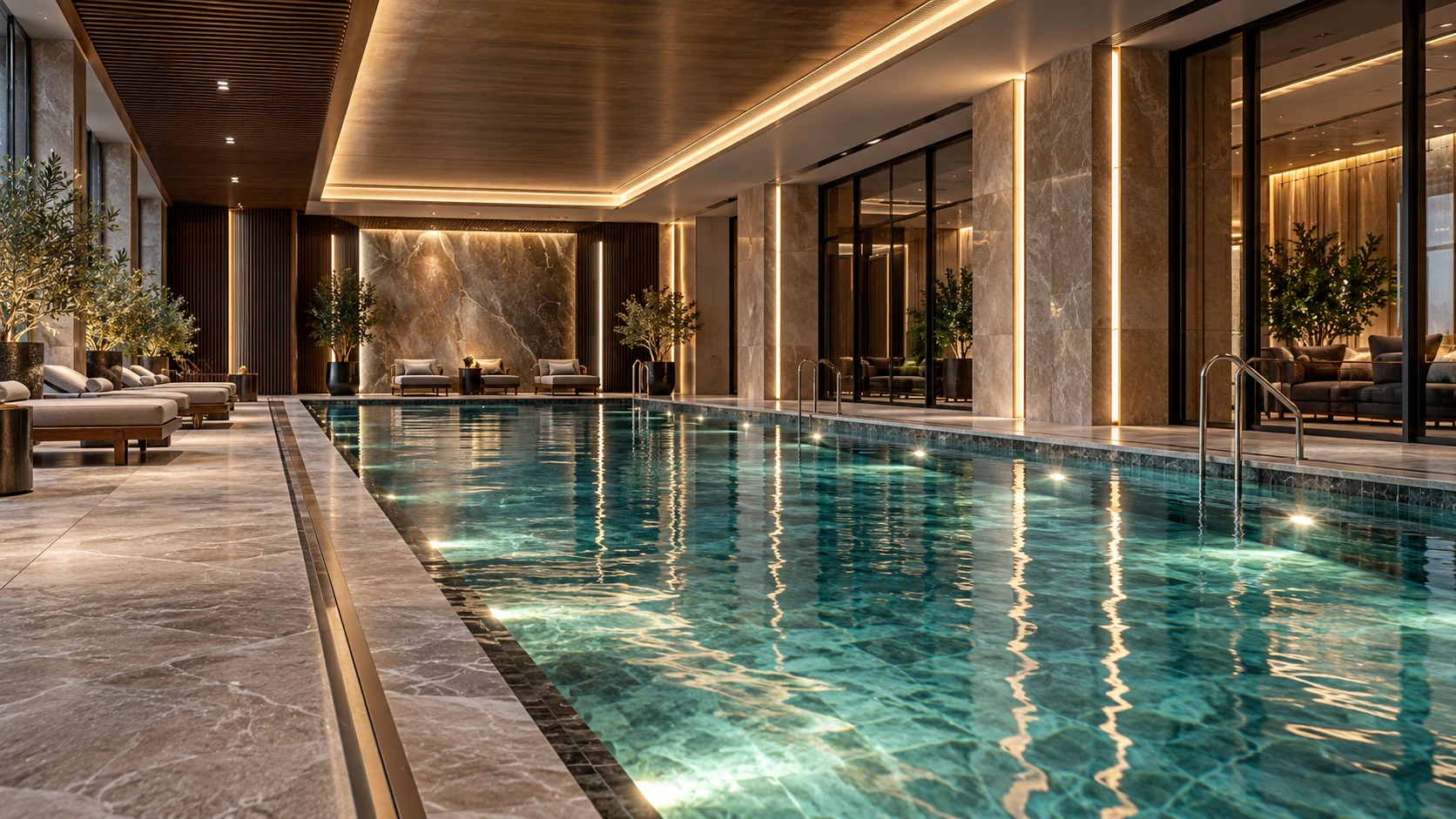 District X pool — proposed interior visualization