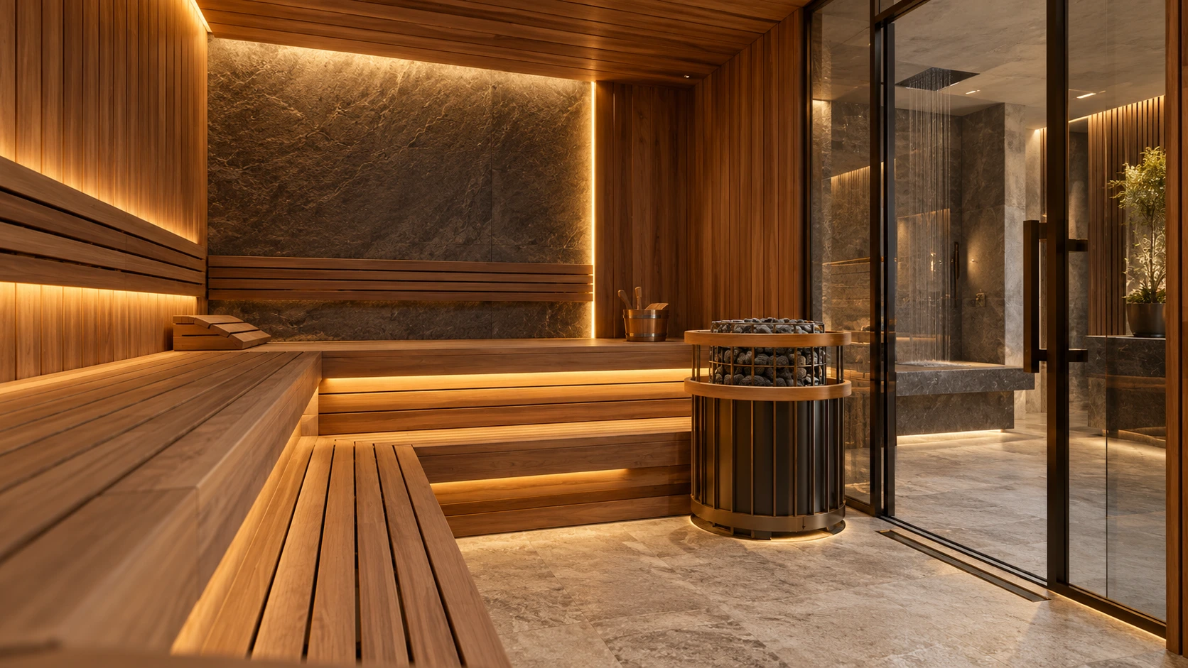 District X sauna — proposed interior visualization