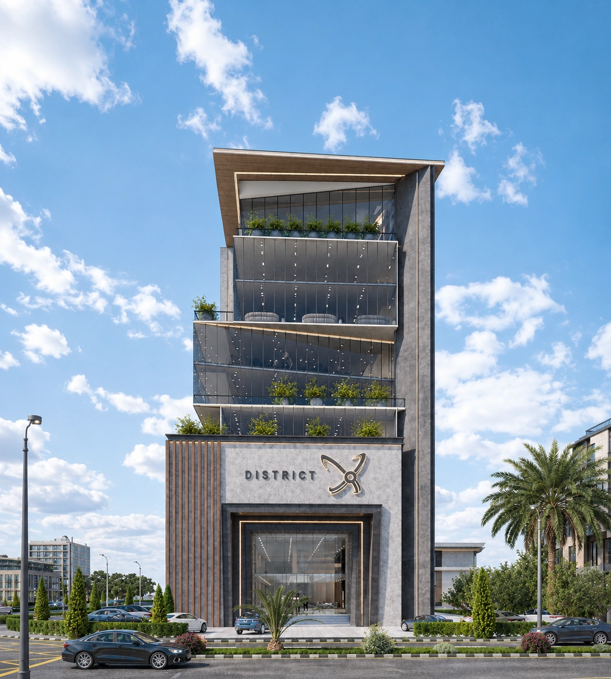 District X Tower 01 — Front elevation