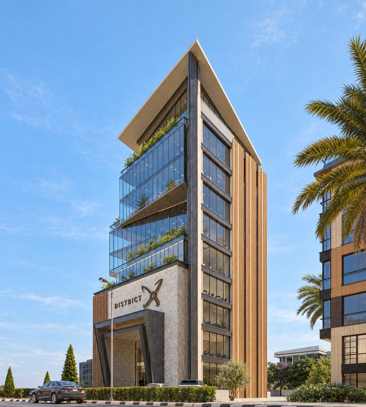 District X Tower 01 — Right architectural view
